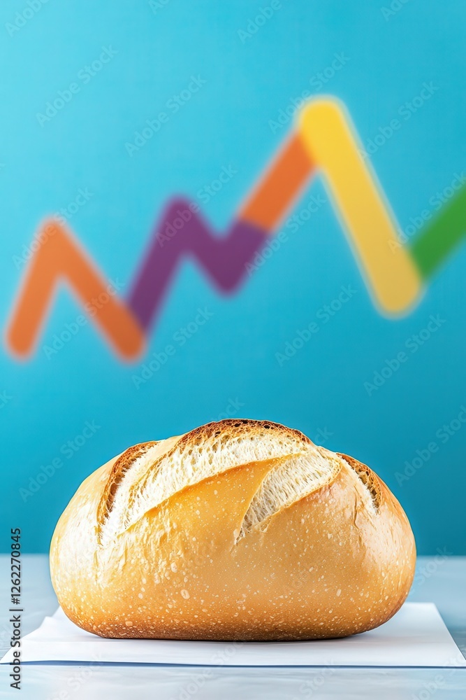 Poster a conceptual image of a loaf with pricing metrics in the background.