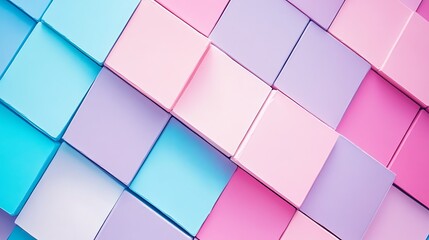 Pastel Cubes Abstract Geometric Pattern Design