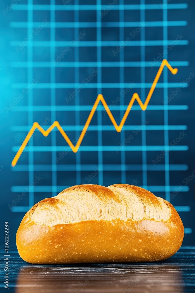 Poster a conceptual image of a loaf with pricing metrics in the background.