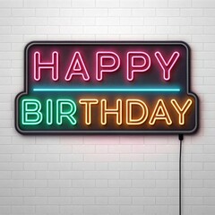 Obraz premium A vibrant neon sign displays 