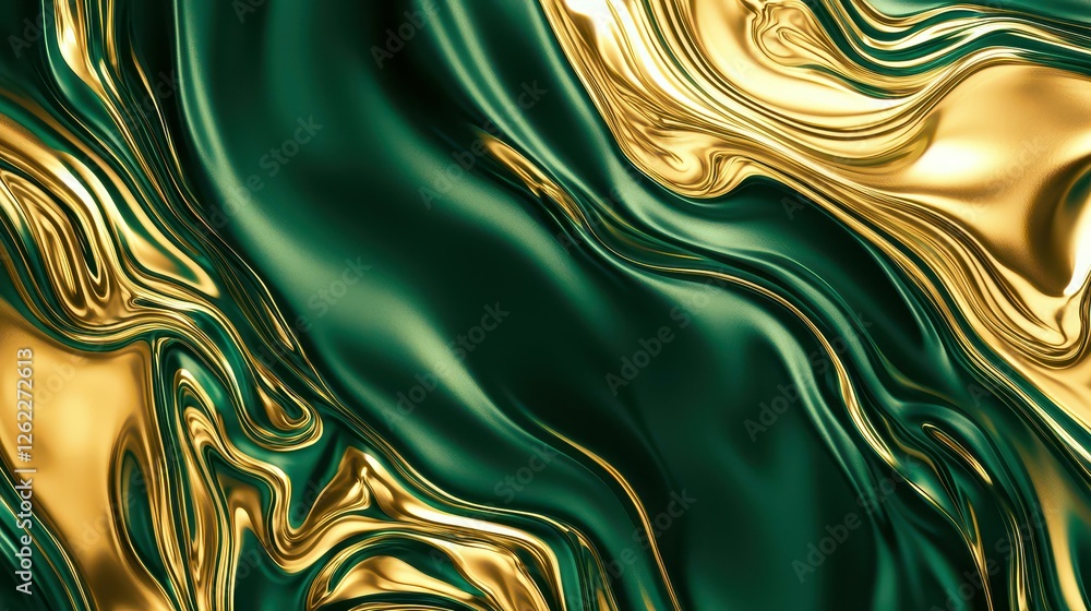 Poster emerald gold swirl abstract design pattern image