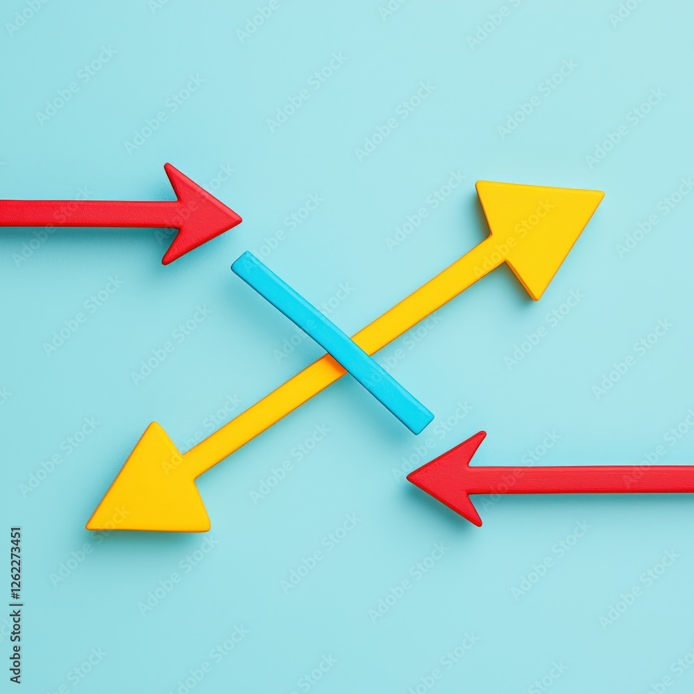Poster a conceptual image of arrows intersecting cost, quality, and customer value.