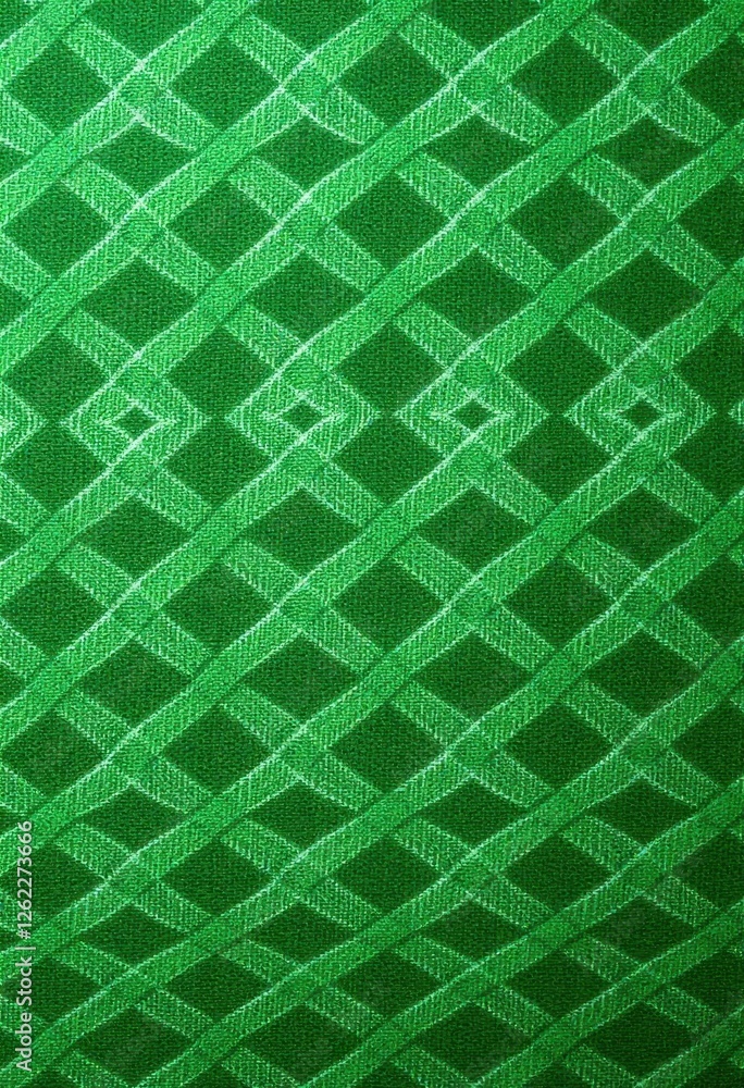 Aufkleber geometric green fabric pattern with intersecting diamond lines