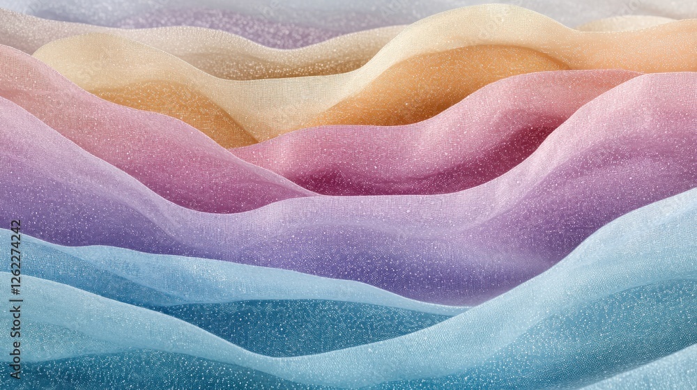Poster colorful wave patterns in soft fabric textures for artistic design