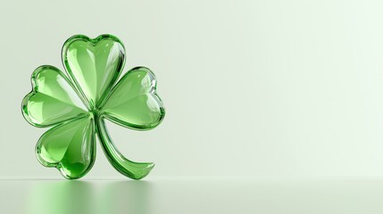 Lucky Green Glass Shamrock St Patricks Day Theme Render