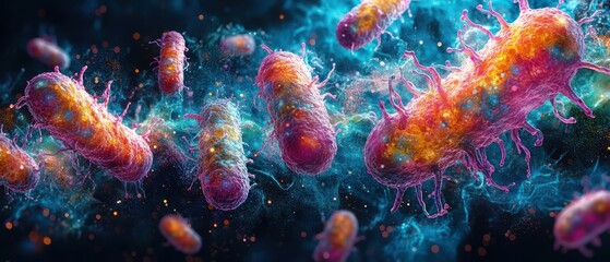Naklejka premium Educational Illustration of Bacterial Transformation Process