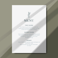 Clean and stylish menu wedding template with elegant typography. Perfect for receptions, anniversary, dinners, birthday party and formal gatherings. Printable menu design with size 5"x7"
