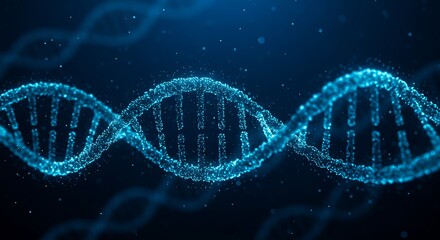 Blue digital dna strand