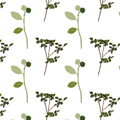 Fabric design featuring leaves, creating a continuous, flowing pattern with soft, elegant colors	