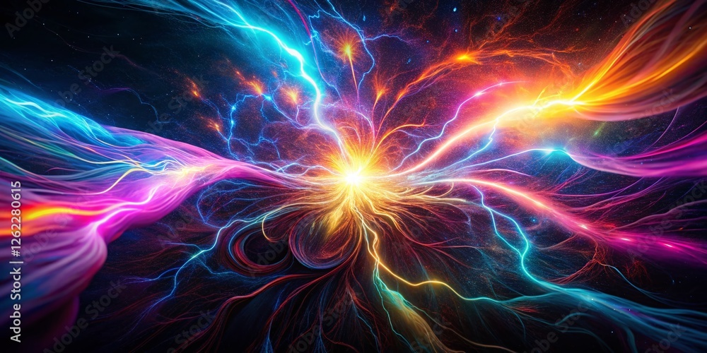 Poster electrifying plasma arcs: abstract low light seamless pattern for digital design