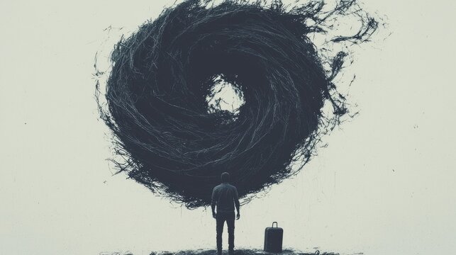 Confined by insanity an abstract depiction of the internal conflict within the mind's chaos