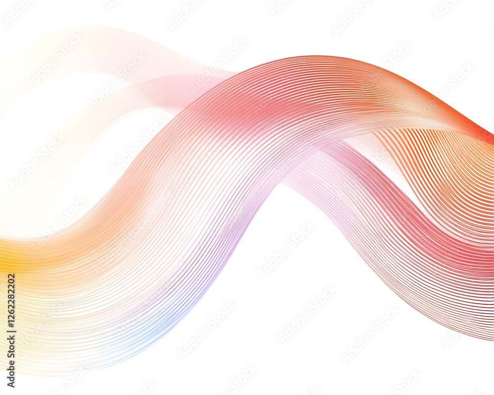 Aufkleber abstract colorful wave design with a transparent background. the wave is composed of gradients of re