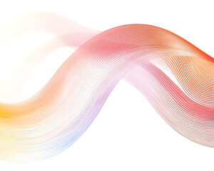 Abstract colorful wave design with a transparent background.  The wave is composed of gradients of red, orange, yellow, and white. 