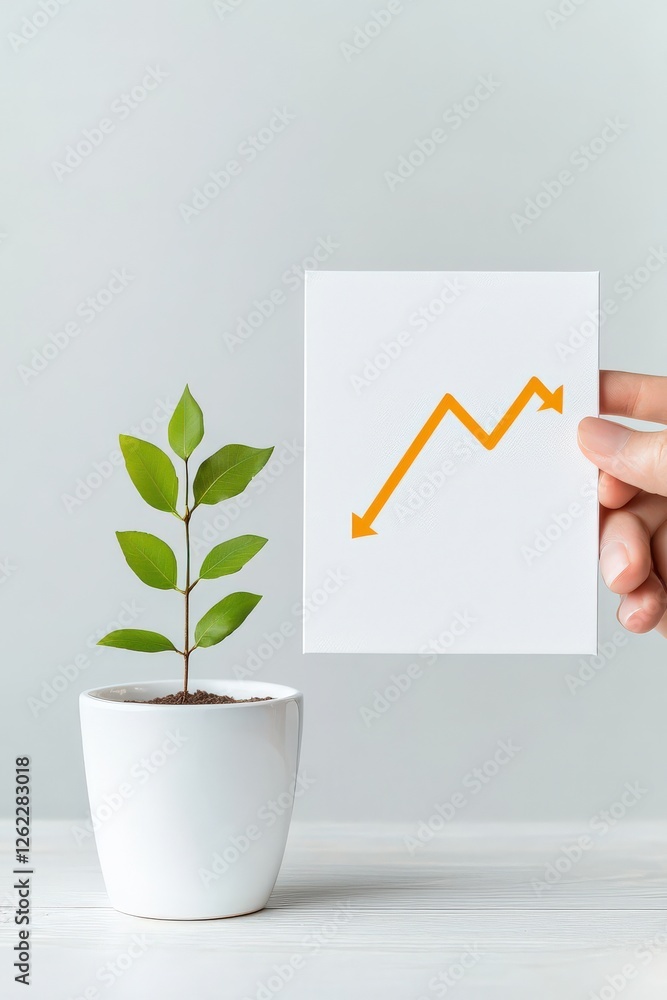 Poster a digital artist tracking print sales over time with a line graph.