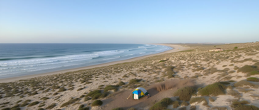 Remote camping on Playa Santispac, Baja California Sur, Mexico tourisme, tourismes, nature sauvage, californie.