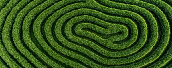 Green Maze Pattern Aerial View