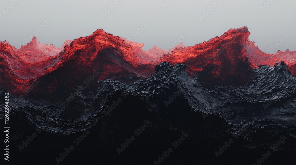 Poster the flowing design showcases minimalist abstract waves marked by smooth dark forms and subtle gentle
