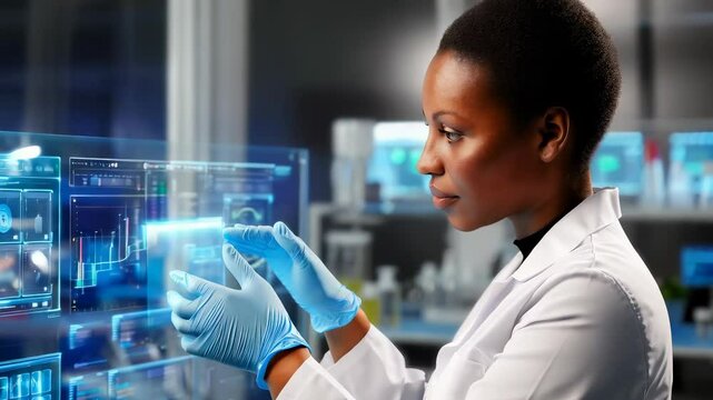 Scientist Analyzing Data in Laboratory