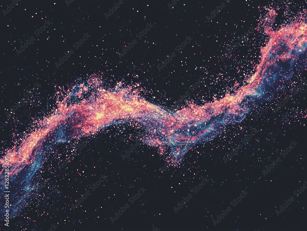 Poster a mesmerizing visual effect is created by a vibrant abstract wave pattern that comes in shades of pi