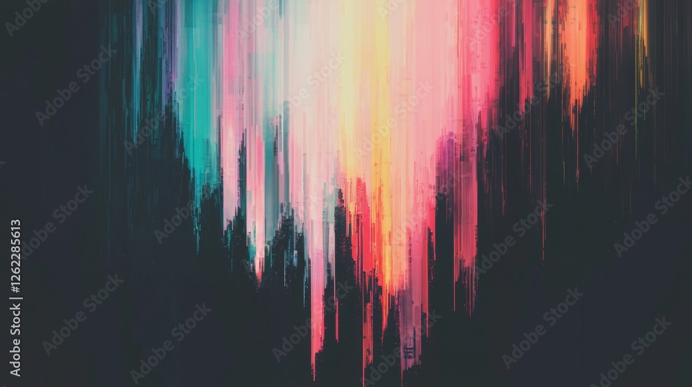 Aufkleber glowing neon elements and metallic textures combine in a futuristic abstract background design