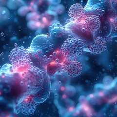 Fototapeta premium Vibrant Digital Art of Bacterial Colony Structures