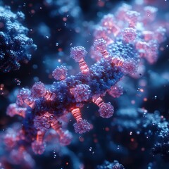 Naklejka premium Digital Art of Bacterial Colony in High Fidelity