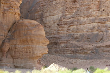 Exploring the Giant Stone Head in Wadi Rum Jordan, a Natural Marvel in the Middle East