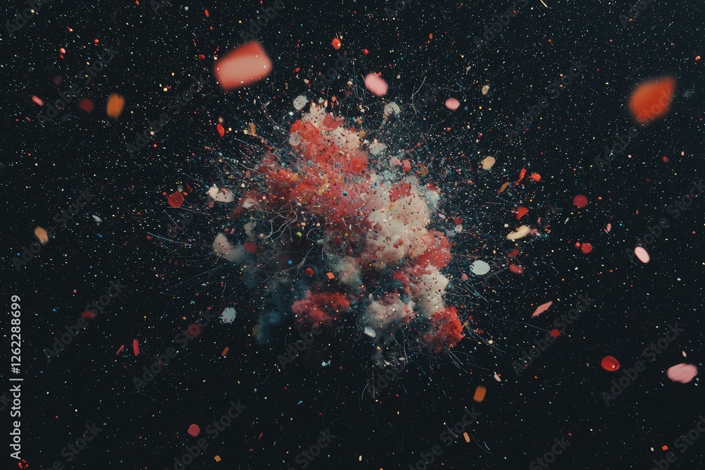 Poster a network's data flow is visually represented by an abstract background that showcases intersecting 