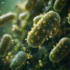 Naklejka premium Detailed Render of Genetically Modified Bacteria