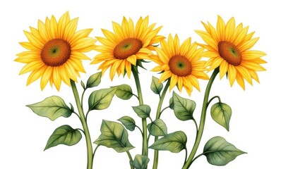 Vibrant Sunflowers Full Bloom 