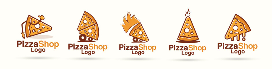 pizza vector logo design bundle