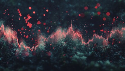 Obraz premium A financial background featuring an abstract stock market graph in motion, paired with a dynamic bokeh effect generated using stock