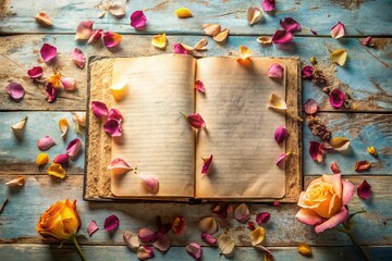 Elegant Torn Paper Journal Page Design: Drone Aerial View of Artistic Paper Texture
