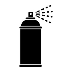 Spray Paint Can Icon, Black Aerosol Can Silhouette, Graffiti Art Symbol, Vector Spray Bottle Illustration, Airbrush Tool Design, Urban Street Art Concept, Editable Stencil Template
