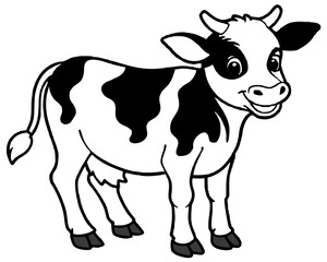 cow on white background