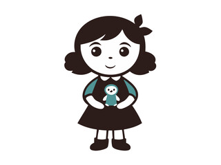 little girl with a teddy bear