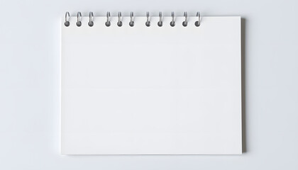 Real photo, blank spiral bound notepad mockup template, isolated on light grey background. High resolution, low-poly. with white shades