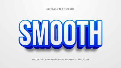 Clean text effect, editable blue 3d text effect