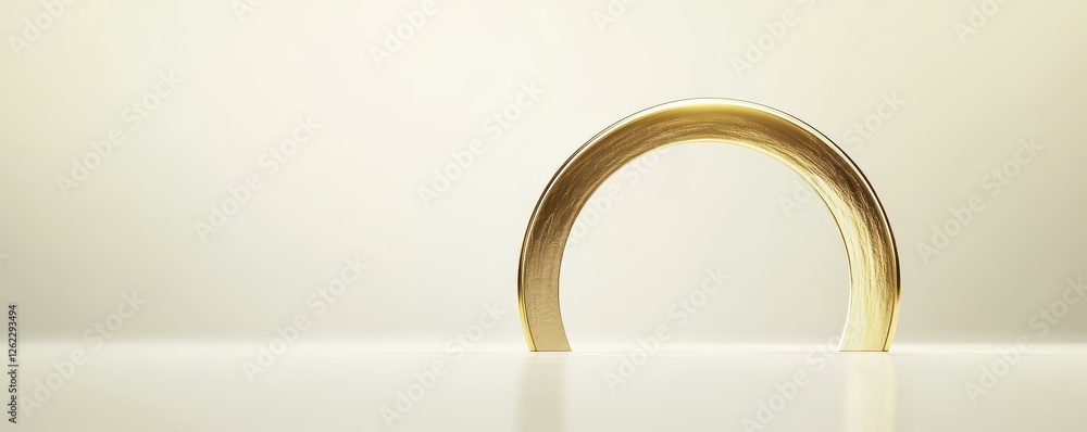 Poster golden arch on reflective surface backdrop design element