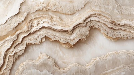 Naklejka premium Layered Stone Texture Close-Up: Natural Earthy Brown and Cream Abstract Art Pattern