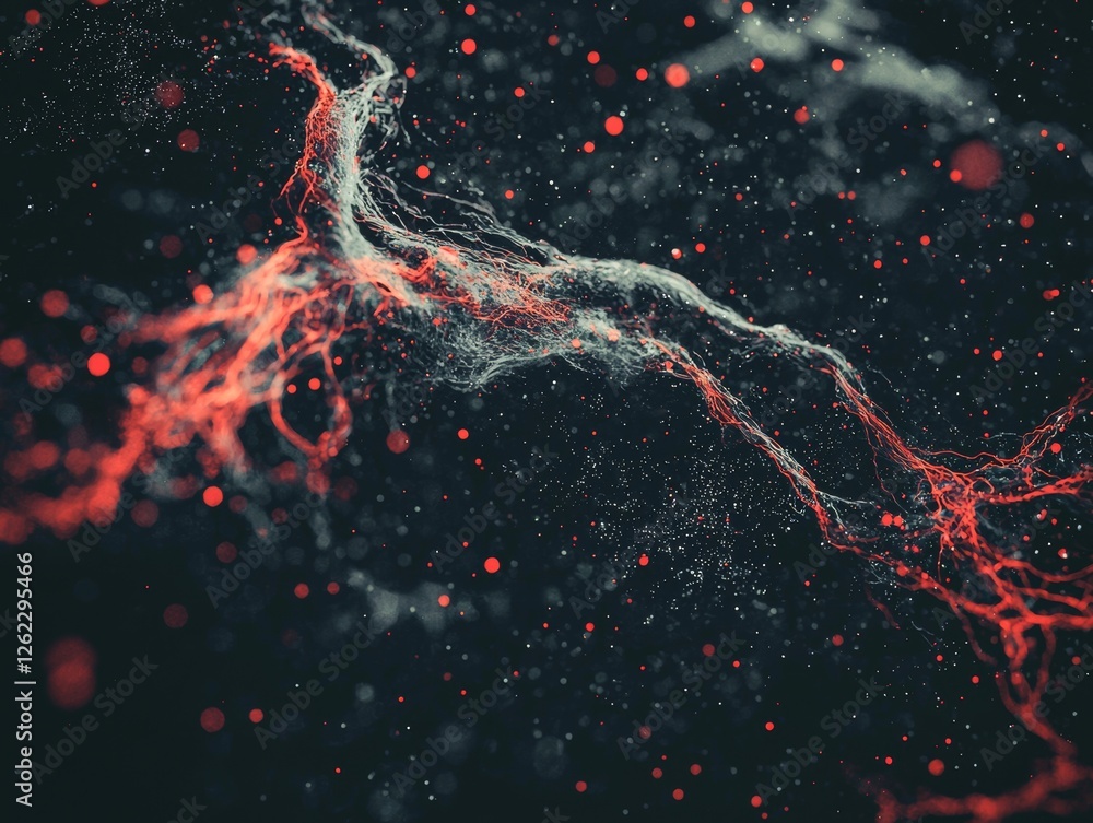 Aufkleber representation of cellular movement and growth in abstract form