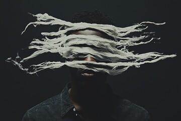 A modern artistic setting provides the backdrop for conceptual representation of digital identity and perception