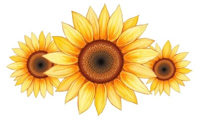 Bright sunflowers in vibrant yellow hues