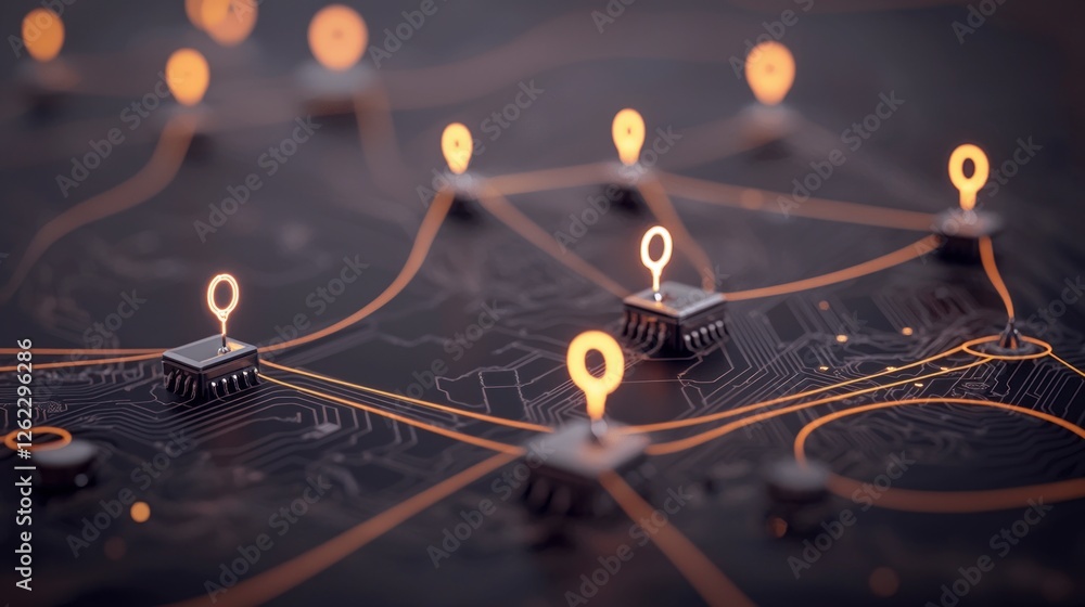 Aufkleber global network digital map circuit board location tracking gps technology data flow