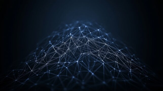 Abstract digital mountain network connection