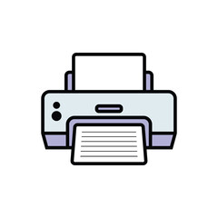 .Printer with paper vector illustration