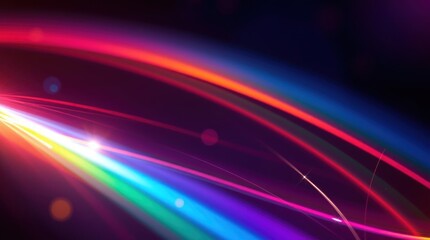 Obraz premium Abstract Light Trails with Rainbow Colors and Dynamic Motion Effects