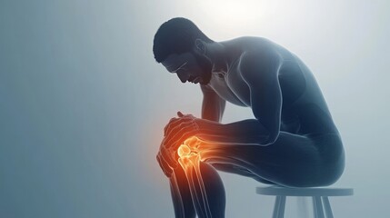 X-ray of a patient with a torn meniscus of the knee joint in a man and diagnosis