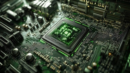 Fototapeta premium AI, now the future, emerged from gaming. GPUs, driven by gaming demand, fueled AI’s rise. 