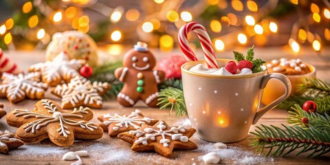Festive Winter Treats: Delicious Holiday Sweets with Bokeh & Paper Texture
